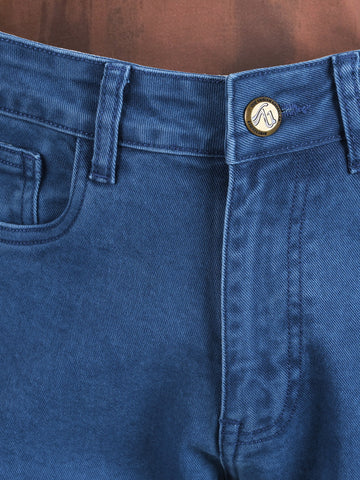 Men's Blue Slim Fit Solid Casual Jeans