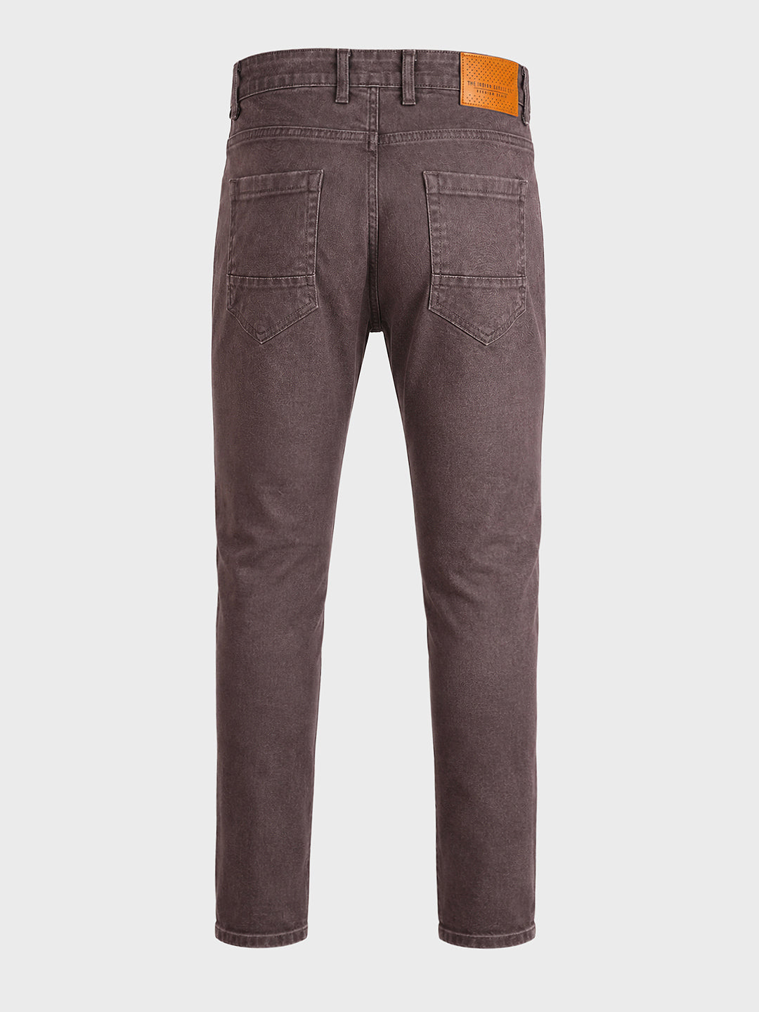 Men's Brown Slim Fit Solid Casual Jeans