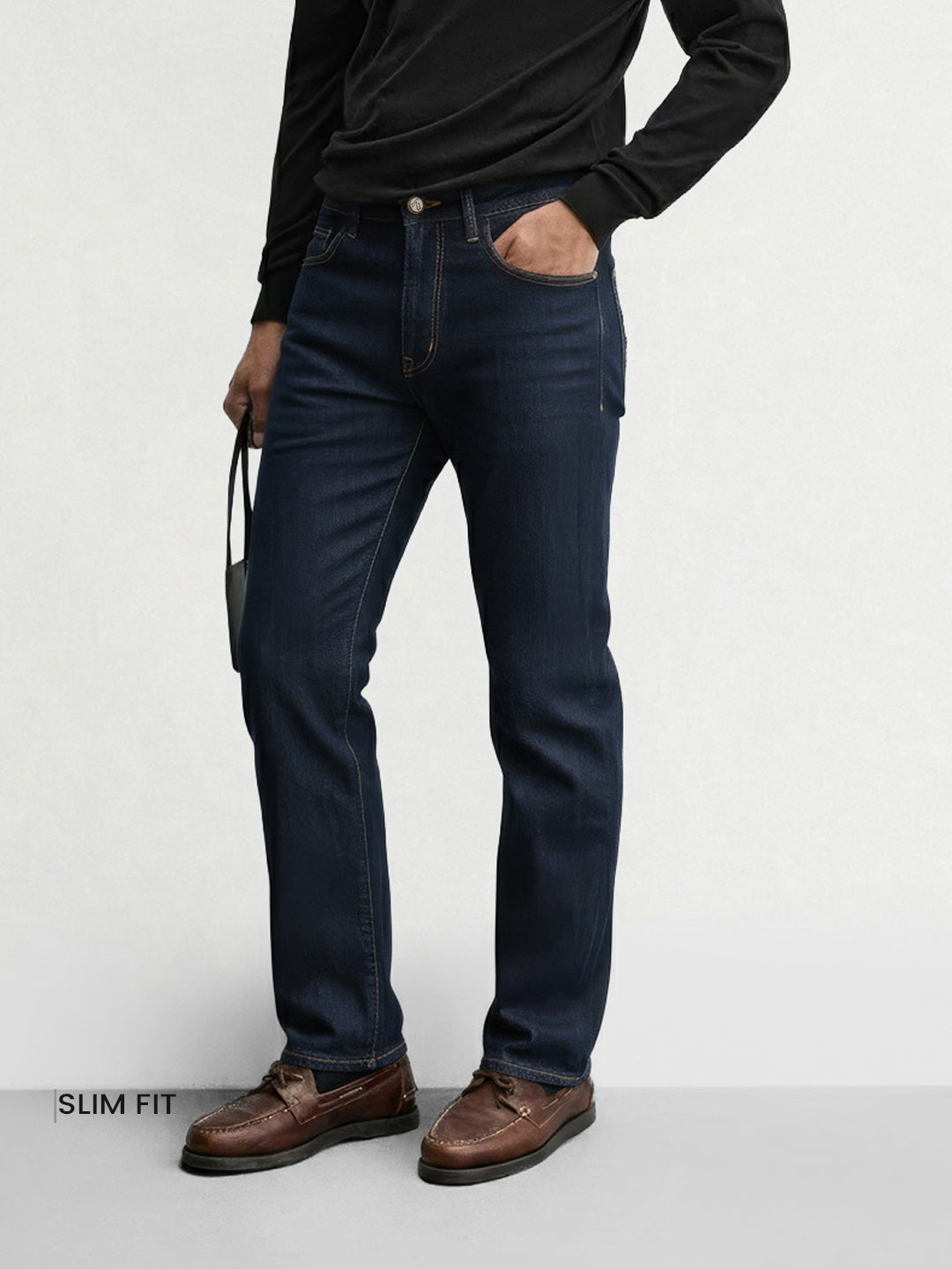 Men's Blue Slim Fit Solid Casual Jeans
