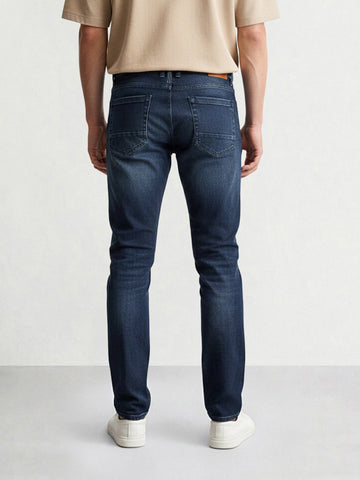 Men's Blue Slim Fit Solid Casual Jeans