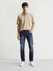 Men's Blue Slim Fit Solid Casual Jeans