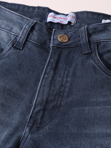 Men's Blue Slim Fit Solid Casual Jeans