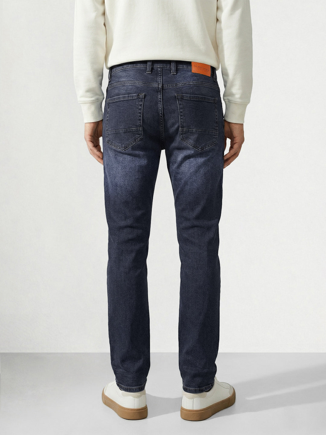 Men's Blue Slim Fit Solid Casual Jeans