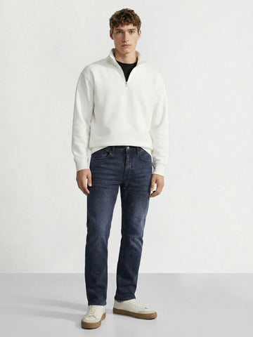 Men's Blue Slim Fit Solid Casual Jeans