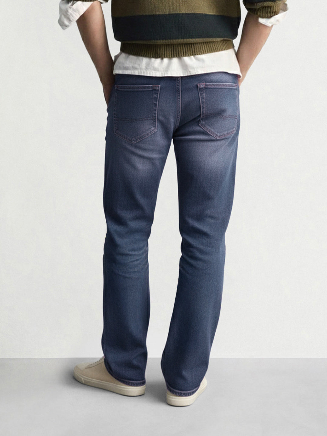 Men's Blue Slim Fit Solid Casual Jeans