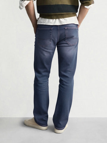 Men's Blue Slim Fit Solid Casual Jeans