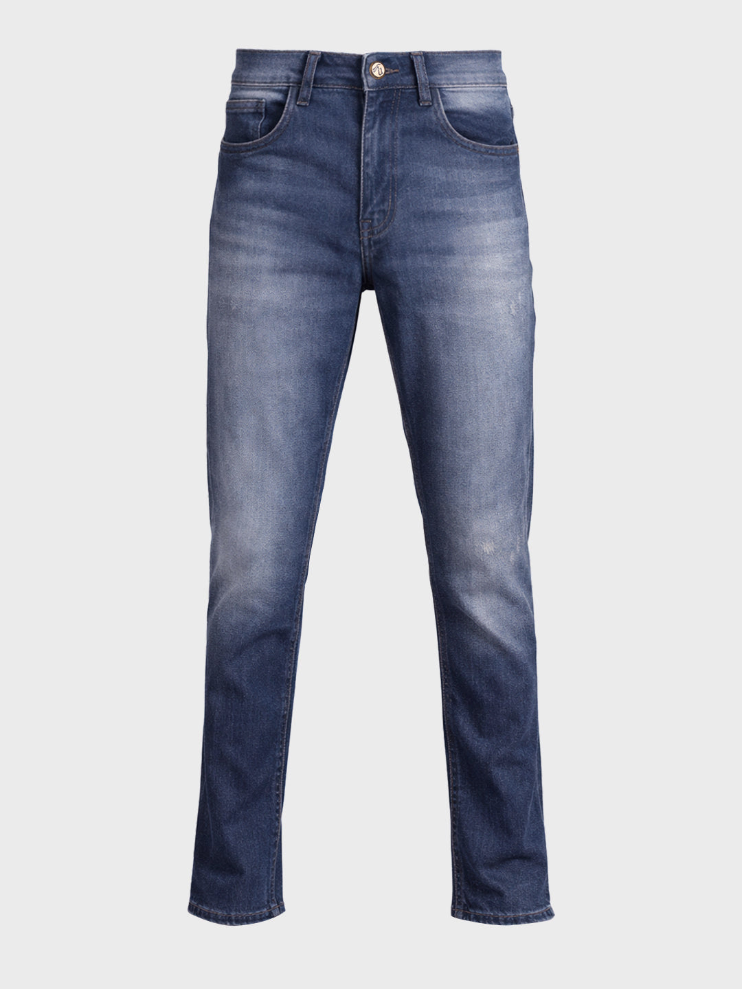Men's Blue Slim Fit Solid Casual Jeans