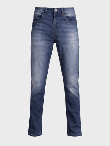 Men's Blue Slim Fit Solid Casual Jeans
