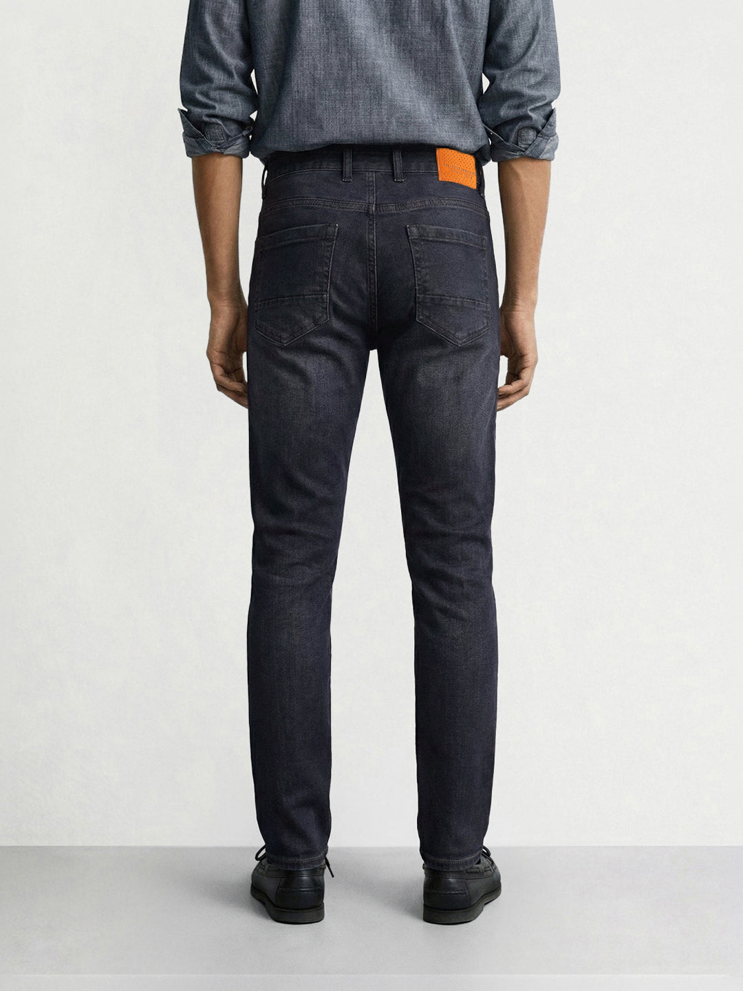 Men's Blue Slim Fit Solid Casual Jeans