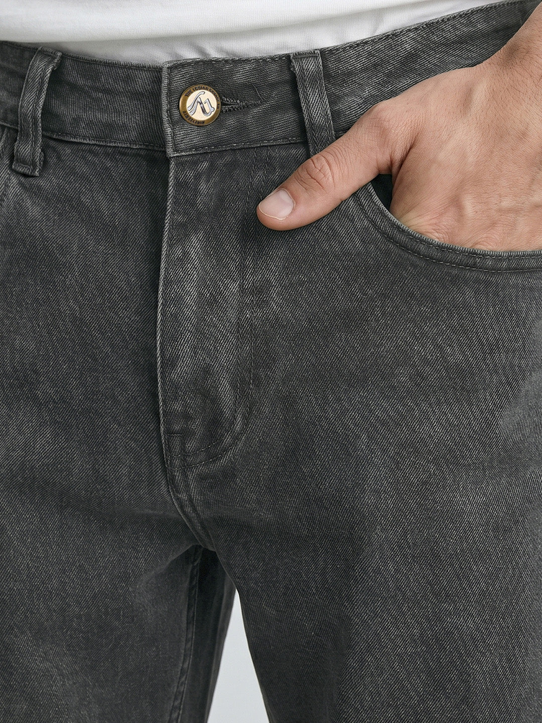 Men's Green Slim Fit Solid Casual Jeans