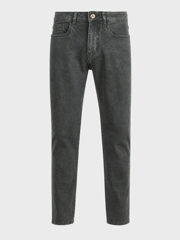 Men's Green Slim Fit Solid Casual Jeans