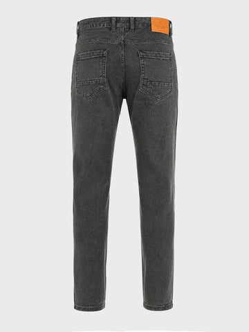 Men's Green Slim Fit Solid Casual Jeans
