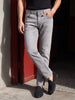 Men's Grey Slim Fit Solid Casual Jeans