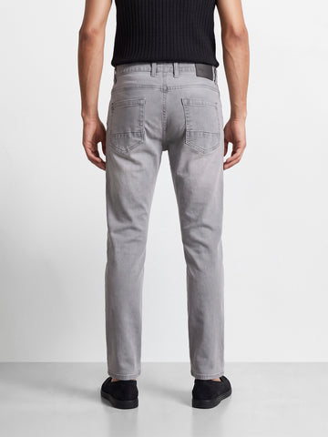 Men's Grey Slim Fit Solid Casual Jeans