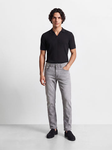 Men's Grey Slim Fit Solid Casual Jeans