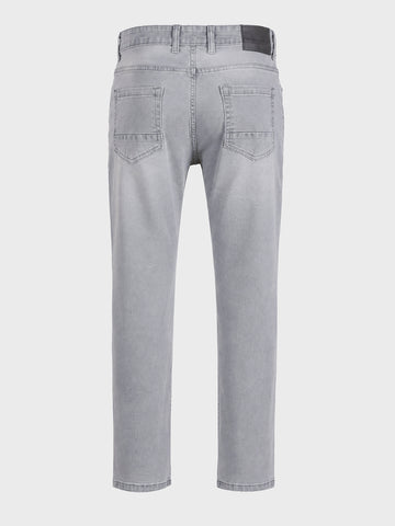 Men's Grey Slim Fit Solid Casual Jeans