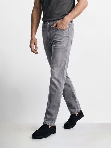 Men's Grey Slim Fit Solid Casual Jeans
