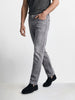 Men's Grey Slim Fit Solid Casual Jeans
