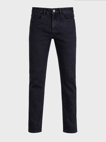 Men's Black Slim Fit Solid Casual Jeans