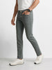 Men's Olive Slim Fit Solid Casual Jeans