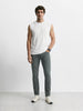 Men's Olive Slim Fit Solid Casual Jeans