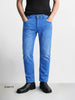 Men's Blue Slim Fit Solid Casual Jeans