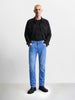 Men's Blue Slim Fit Solid Casual Jeans