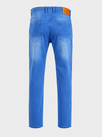 Men's Blue Slim Fit Solid Casual Jeans
