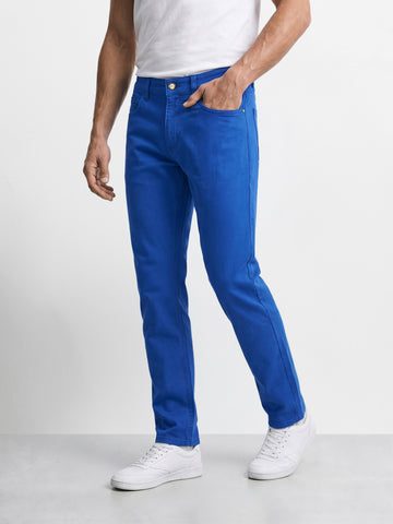 Men's Blue Slim Fit Solid Casual Jeans