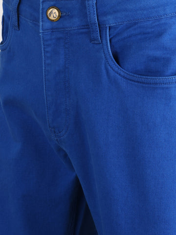 Men's Blue Slim Fit Solid Casual Jeans