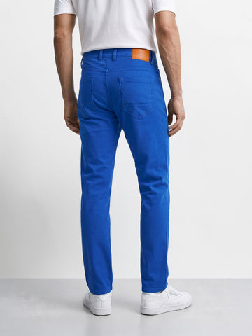 Men's Blue Slim Fit Solid Casual Jeans