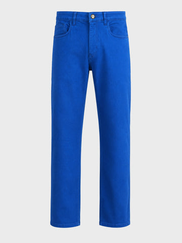 Men's Blue Slim Fit Solid Casual Jeans