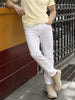 Men's White Slim Fit Solid Casual Jeans