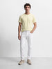 Men's White Slim Fit Solid Casual Jeans