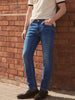 Men's Blue Slim Fit Solid Casual Jeans