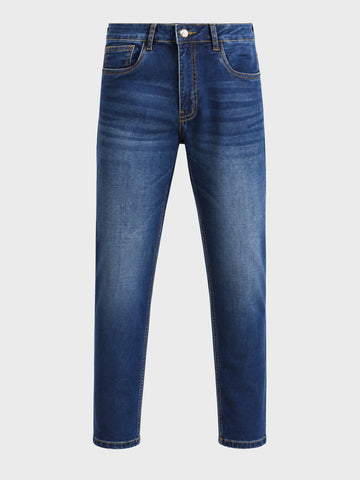 Men's Blue Slim Fit Solid Casual Jeans