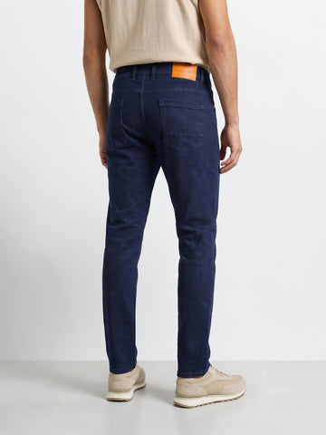 Men's Blue Slim Fit Solid Casual Jeans