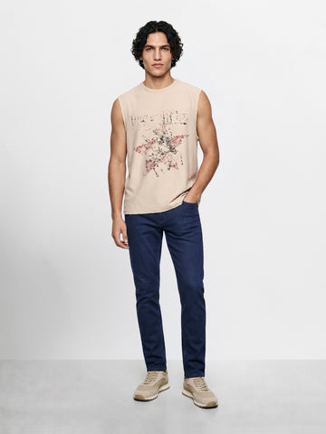 Men's Blue Slim Fit Solid Casual Jeans
