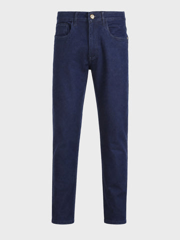 Men's Blue Slim Fit Solid Casual Jeans