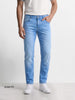 Men's Blue Slim Fit Solid Casual Jeans