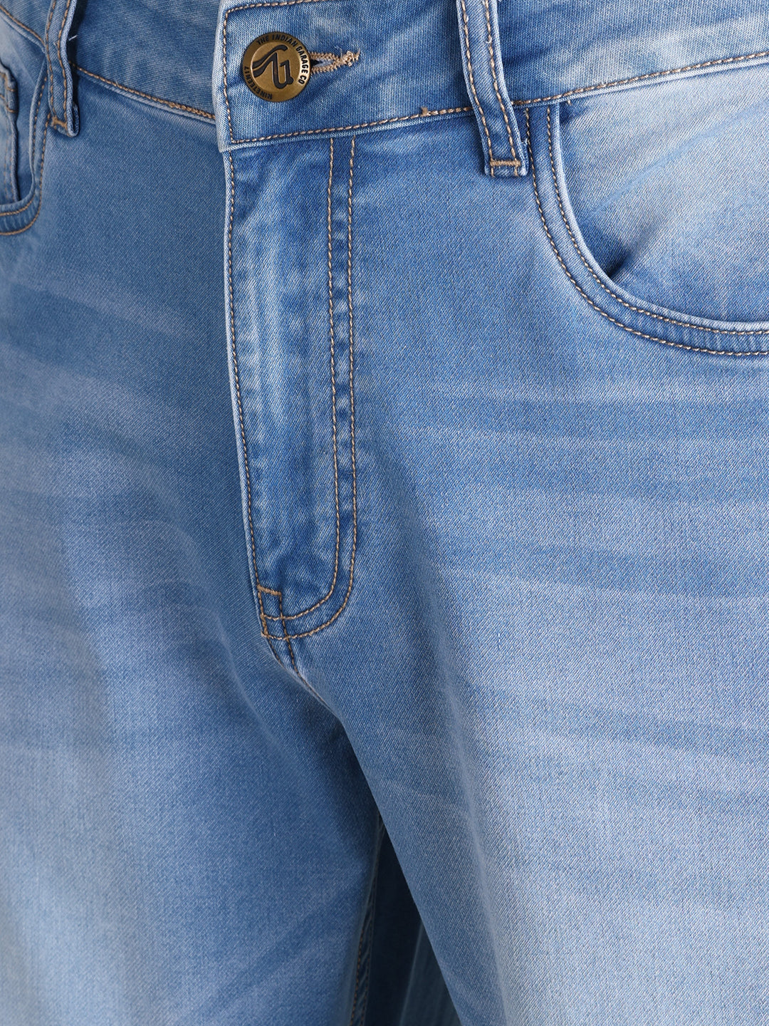 Men's Blue Slim Fit Solid Casual Jeans