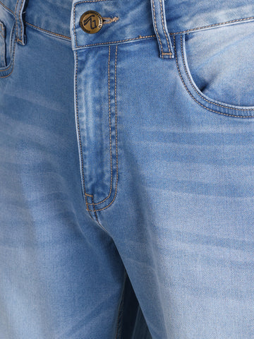 Men's Blue Slim Fit Solid Casual Jeans