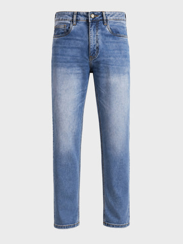 Men's Blue Slim Fit Solid Casual Jeans