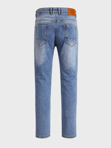 Men's Blue Slim Fit Solid Casual Jeans