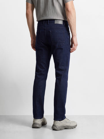Men's Blue Slim Fit Solid Casual Jeans