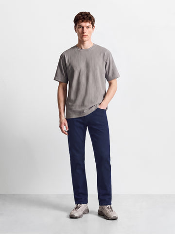 Men's Blue Slim Fit Solid Casual Jeans