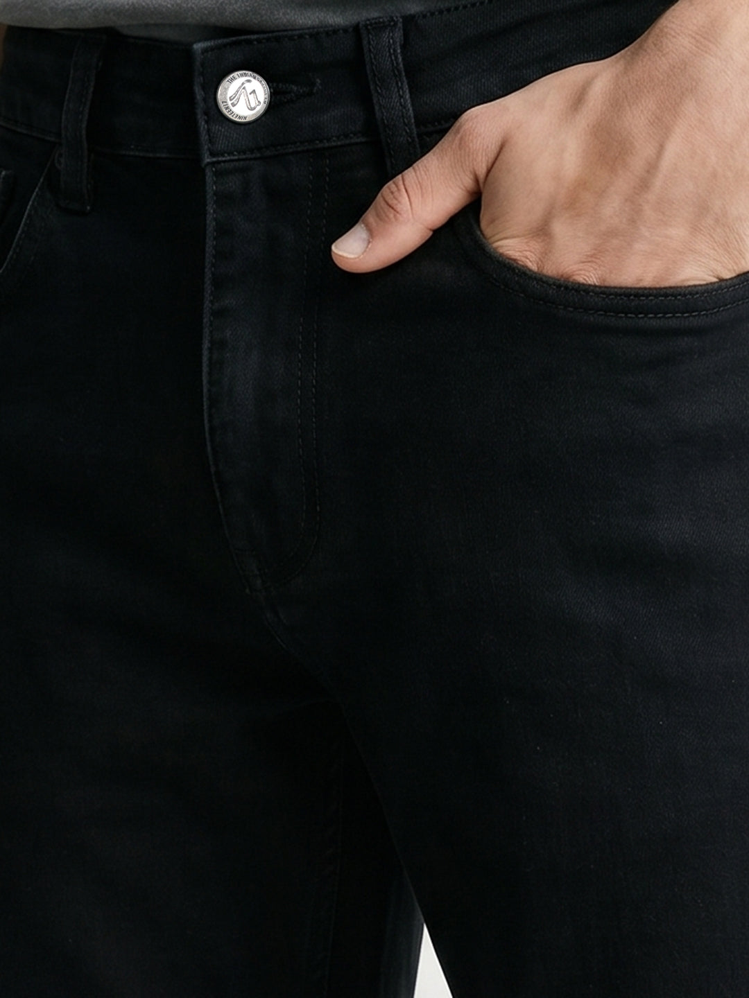 Men's Black Slim Fit Solid Casual Jeans