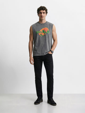 Men's Black Slim Fit Solid Casual Jeans