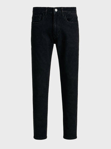 Men's Black Slim Fit Solid Casual Jeans