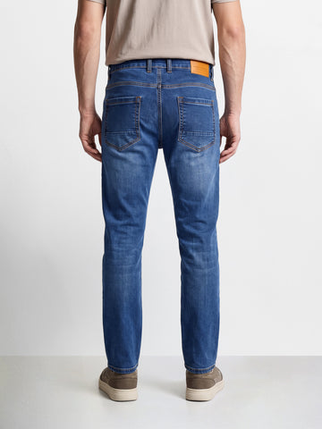 Men's Blue Slim Fit Solid Casual Jeans